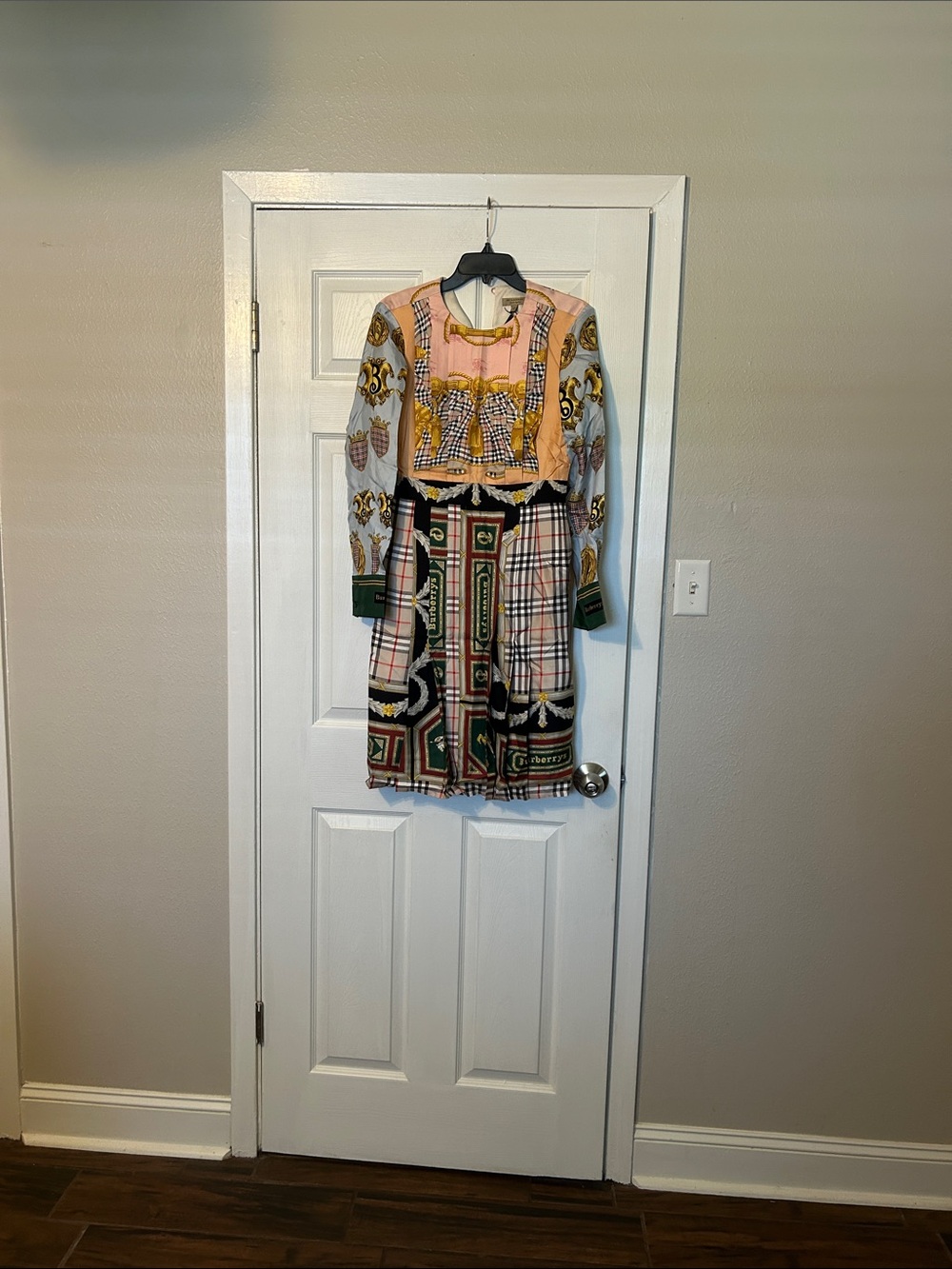 New authentic Burberry logo silk dress
